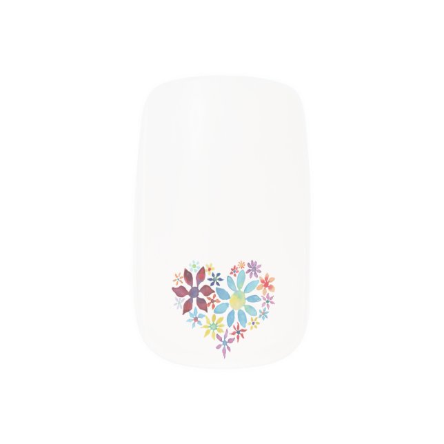 Heart of Flowers Minx Nail Art (Left Thumb)