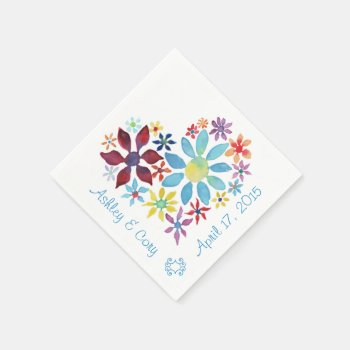 Heart Of Flowers Paper Napkins by scribbleprints at Zazzle