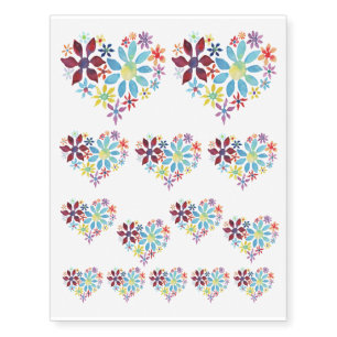 Heart of Flowers Temporary Tattoos