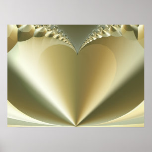 Heart of Gold Abstract Art Poster