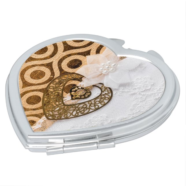 Heart of Gold Compact Mirror (Turned)