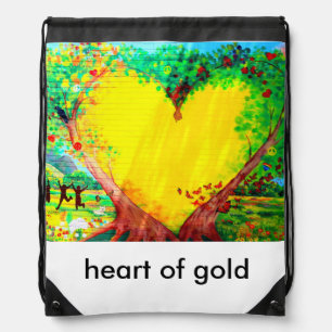 heart of gold drawstring backpack