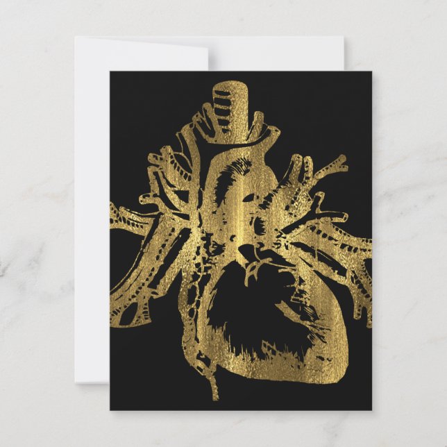 Heart of Gold Foil Texture Lupercalia Valentine's Holiday Card (Front)