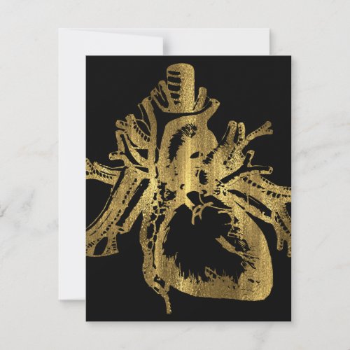 Heart of Gold Foil Texture Lupercalia Valentines Holiday Card