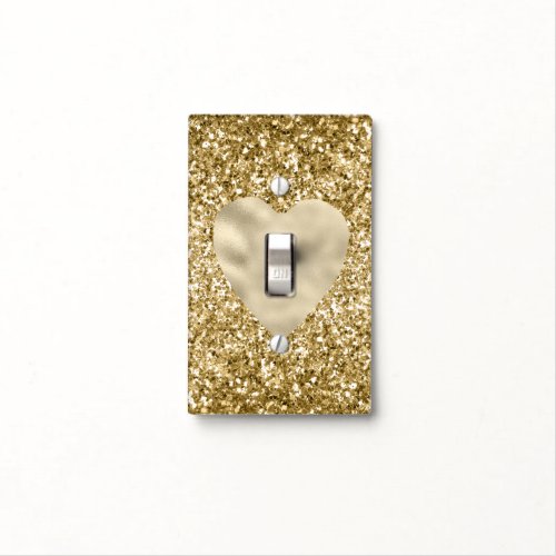 Heart of Gold Glitter  Light Switch Cover