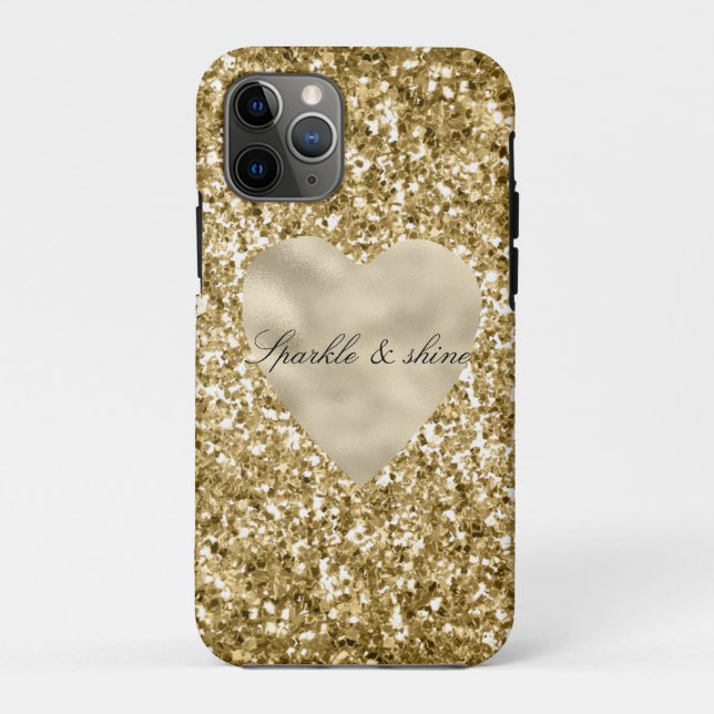 Heart of Gold Glitter Personalized             Case-Mate iPhone Case (Back)