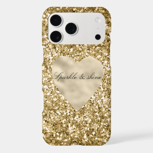 Heart of Gold Glitter Personalized             iPhone 17 Pro Max Case