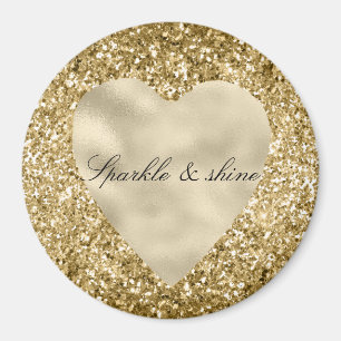 Heart of Gold Glitter Personalized Magnet