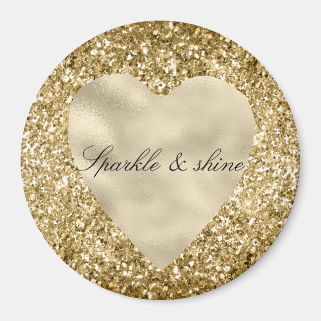 Heart of Gold Glitter Personalized          Magnet (Front)