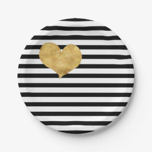 Heart of gold in french style   paper plates
