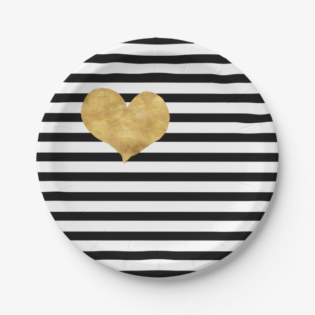 Heart of gold in french style   paper plates (Front)