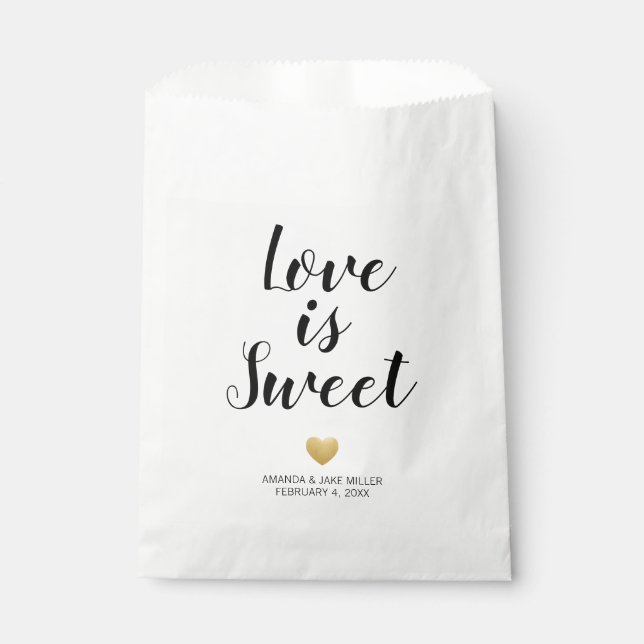 Heart of Gold Love is Sweet Favor Bag (Front)