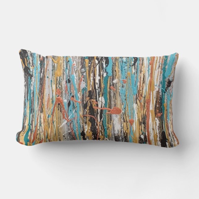 Heart of Gold Outdoor Lumbar Throw Pillow (Front)
