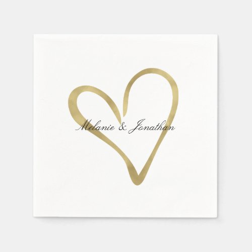 Heart of Gold Paper Napkins