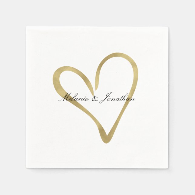 Heart of Gold Paper Napkins (Front)