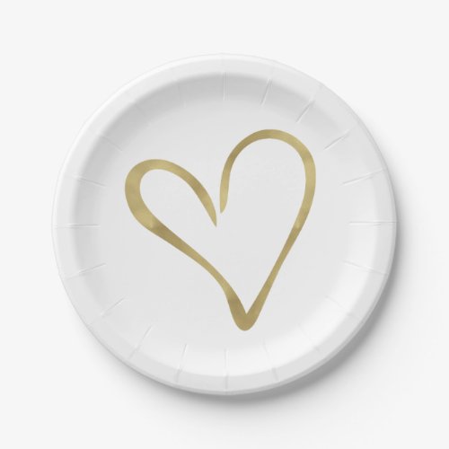 Heart of Gold Paper Plates