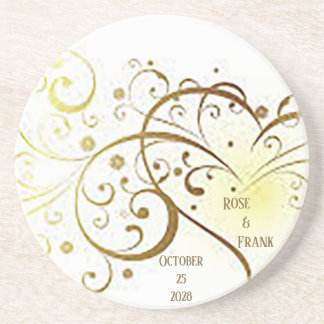 Heart of Gold Stone Coaster Wedding Favor