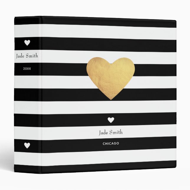 Heart Of Gold With Stripes Binder (Front/Spine)