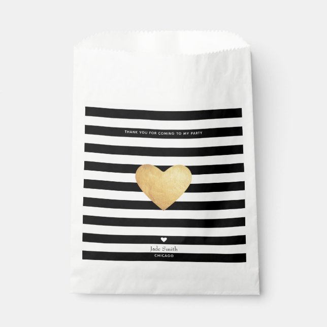 Heart Of Gold With Stripes Favor Bag (Front)
