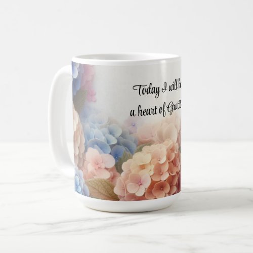 Heart of Gratitude Hydrangeas Coffee Mug