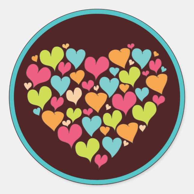 Heart of Hearts Love Sticker in Bright Color (Front)