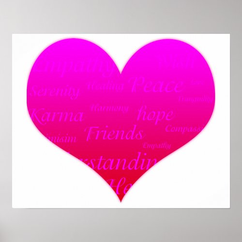 Heart of Hope Pink Motivational Poster