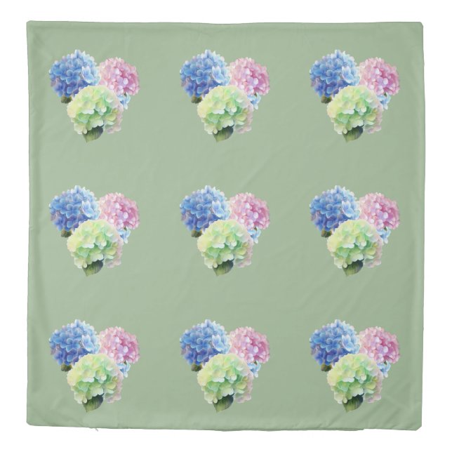 Heart of Hydrangea  Duvet Cover (Back)