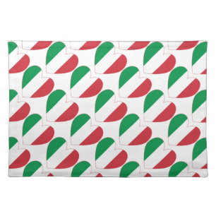 Heart of Italy Flag Tiled Cloth Placemat