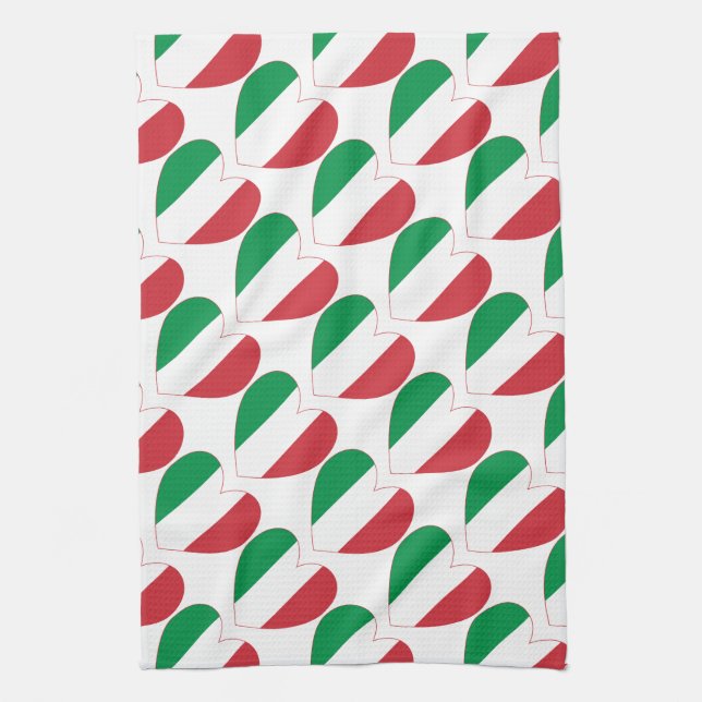 Heart of Italy Flag Tiled Towel (Vertical)