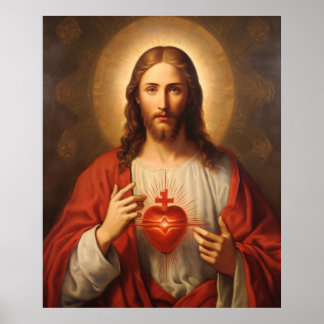 Heart of Jesus Portrait Poster