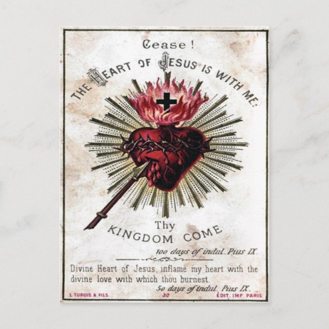 Heart Of Jesus Postcard (Front)