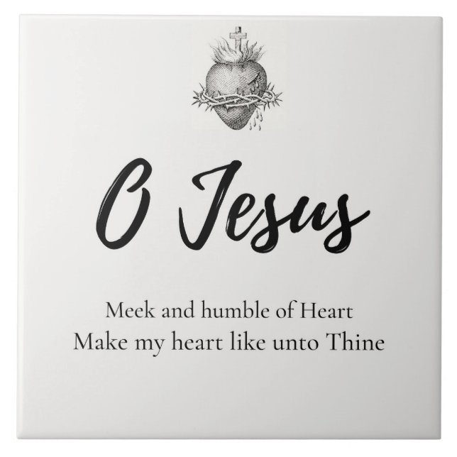 Heart of Jesus Prayer Ceramic Tile (Front)