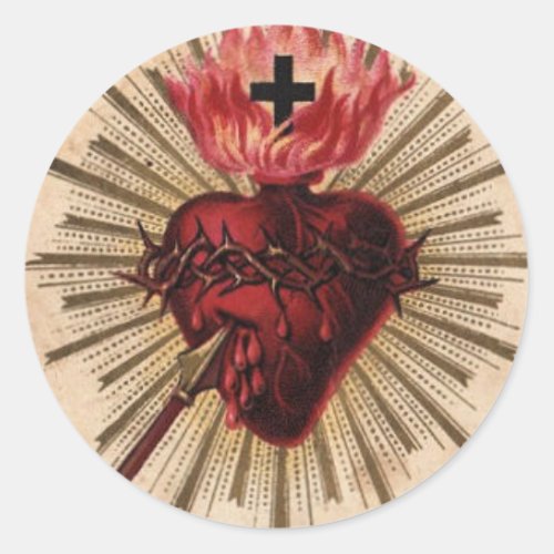 Heart of Jesus small Classic Round Sticker