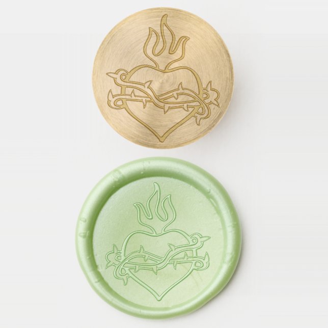 heart of jesus wax seal stamp (Stamped)