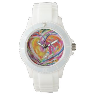 Heart of Joy Colorful Art Custom Watch Design