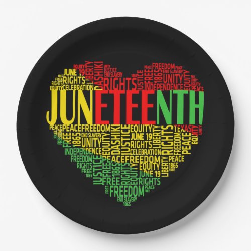 Heart Of Juneteenth Paper Plates