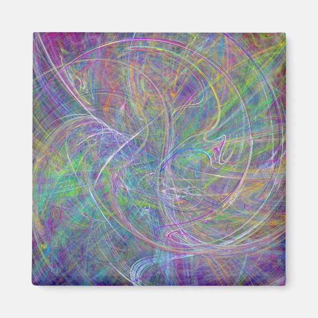 Heart of Light – Aqua Flames & Indigo Swirls Magnet (Front)