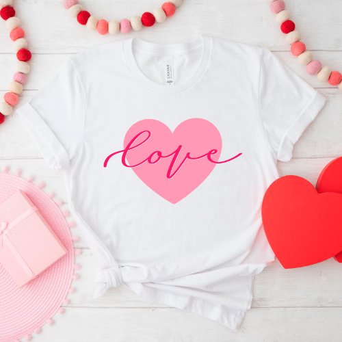 Heart of Love Cute Script Valentines Day Shirt
