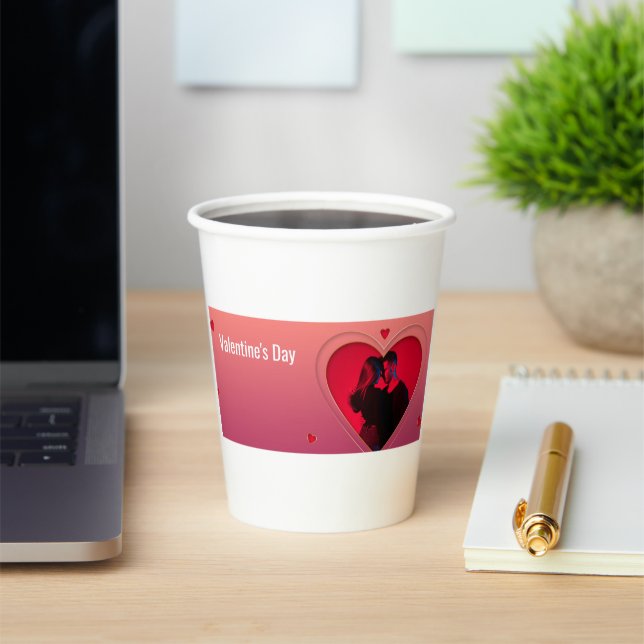 Heart Of Love-Romantic Coupe Holding Hands Design Paper Cups (Insitu)