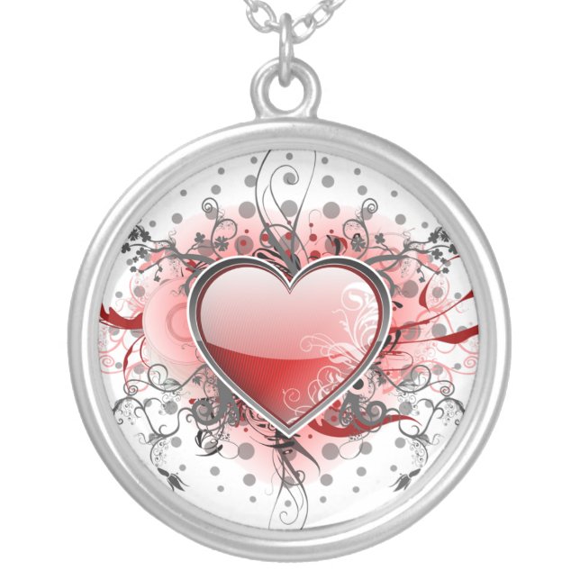 Heart of Love - Silver Plated Necklace (Front)