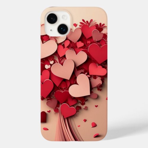 Heart of Love Valentines Day Red nd White iPhone Case_Mate iPhone 14 Plus Case