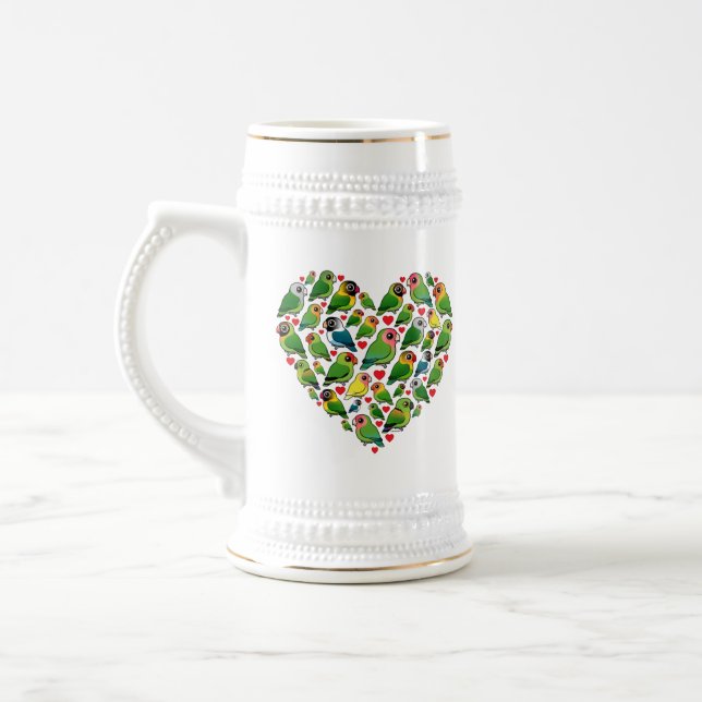 Heart of Lovebirds Beer Stein (Left)
