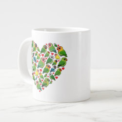 Heart of Lovebirds Jumbo Mug