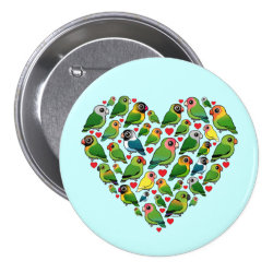 Heart of Lovebirds Round Button