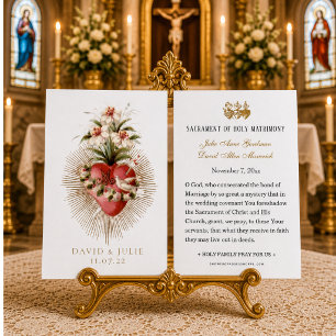 Heart of Mary Catholic Wedding Prayer Card