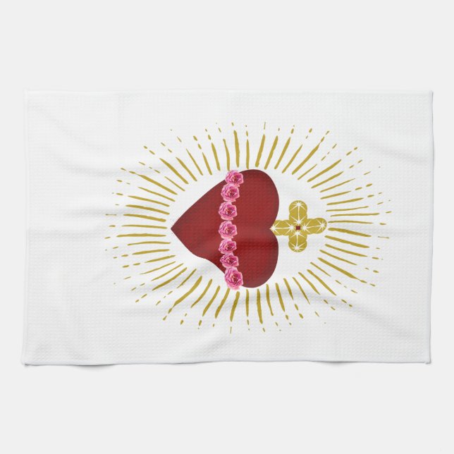 Heart of Mary Kitchen Towel (Horizontal)