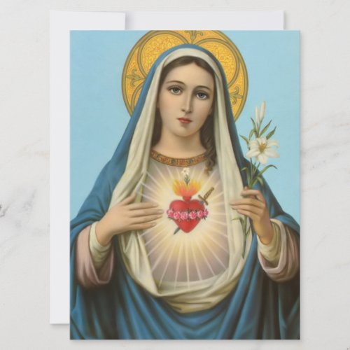 Heart of Mary Our Lady Holy Maria Mother of God Card
