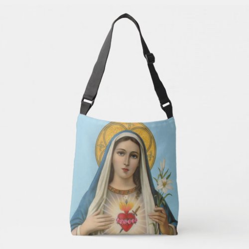 Heart of Mary Our Lady Holy Maria Mother of God Cr Crossbody Bag