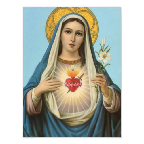 Heart of Mary Our Lady Holy Maria Mother of God Photo Print