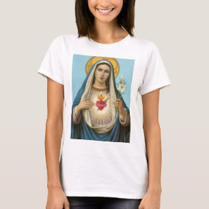 Heart of Mary Our Lady Holy Maria Mother of God T-Shirt